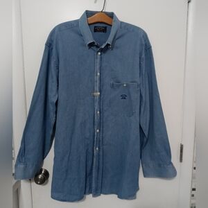 Paul & Shark Yachting Long sleeve Button down Denim Embroidered logo Shirt
